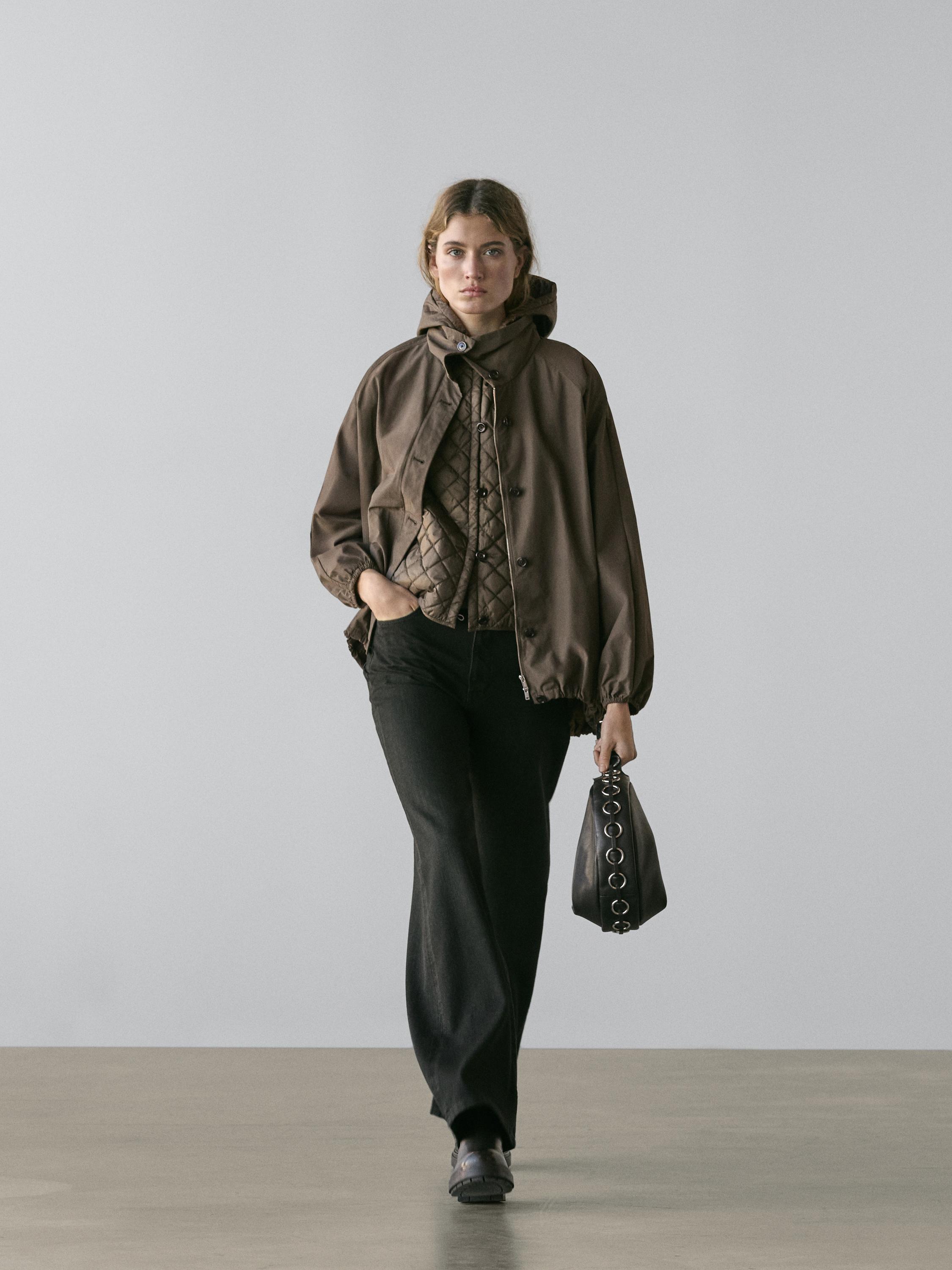 Parka with puff detail